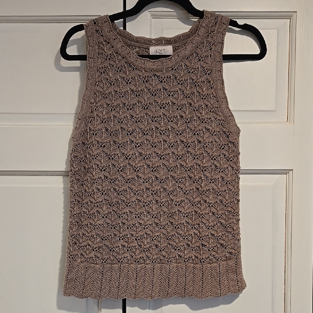 LOFT Sleeveless Knit Tank Top - Dusty Taupe